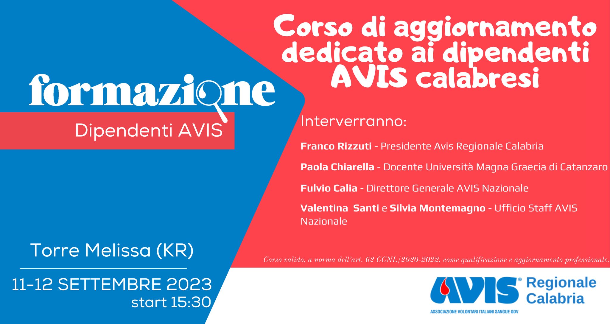 Corso di formazione dedicato ai dipendenti avisini della Calabria