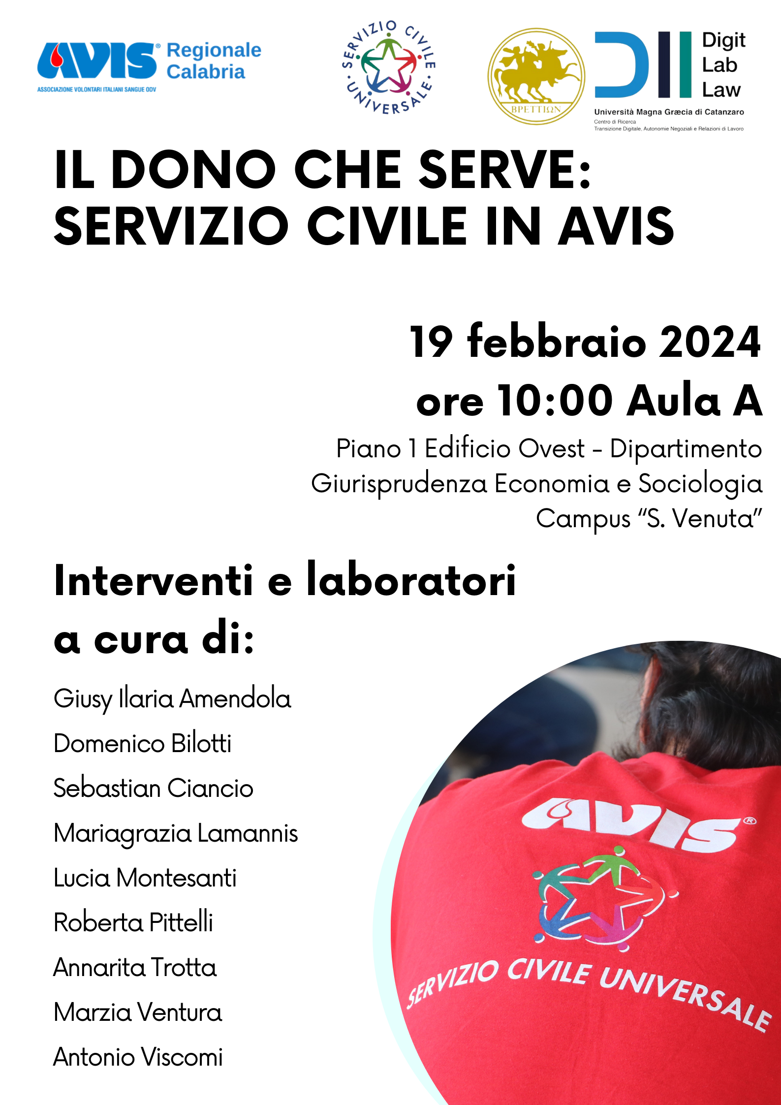 AVIS Calabria e Centro di Ricerca UMG  “Digit Lab Law”